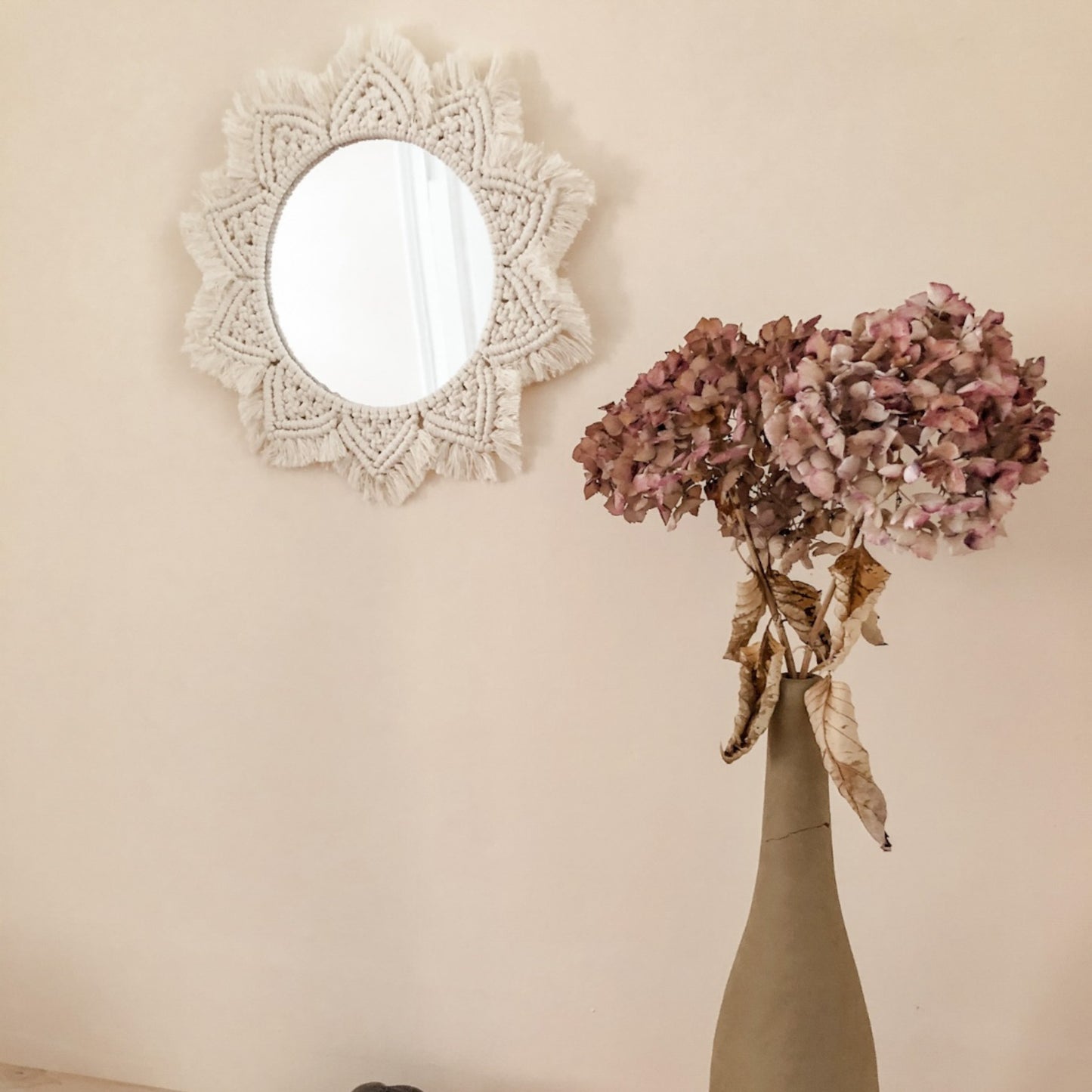 Miroir en macramé - MANDALA