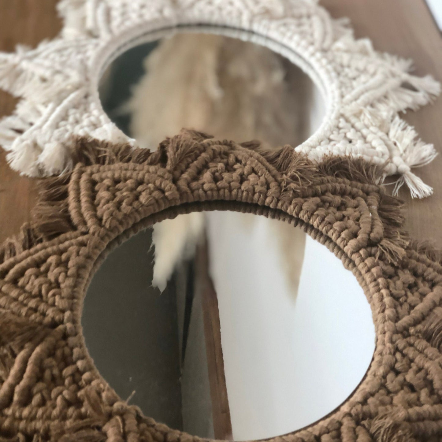 Miroir en macramé - MANDALA